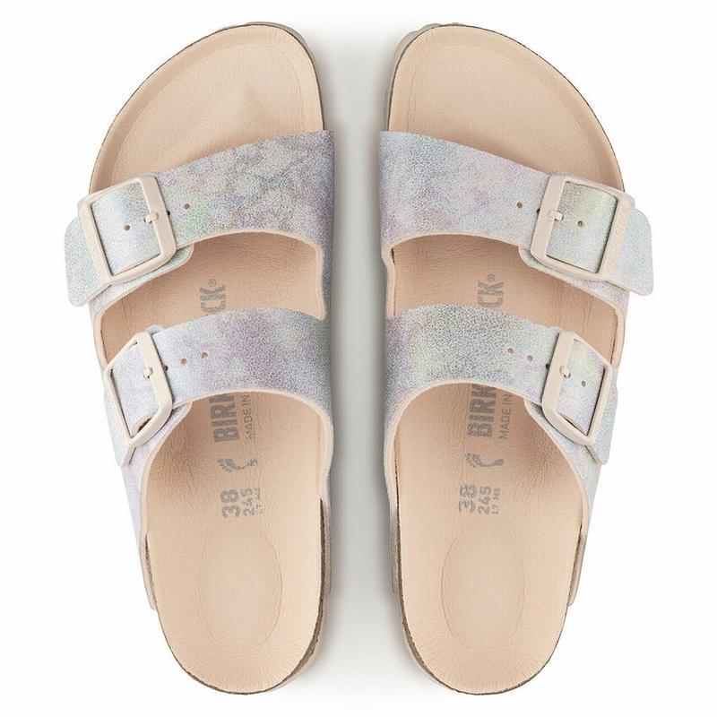 Birkenstock Vegan Micro Fiber Arizona Dame Sølv | DK 97ZUT